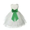 thumbnail image 1 of Ekidsbridal Ivory Lime Shimmering Organza Flower Girl Dress Junior Beauty Pageant Mini Bridal Gown Ballroom Dance Recital 4613T 2, 1 of 3