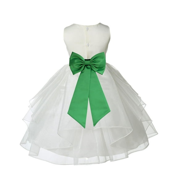 Ekidsbridal Ivory Lime Shimmering Organza Flower Girl Dress Junior Beauty Pageant Mini Bridal Gown Ballroom Dance Recital 4613T 8