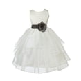 thumbnail image 1 of Ekidsbridal Ivory Mercury Shimmering Organza Flower Girl Dress Junior Beauty Pageant Mini Bridal Gown Ballroom Dance Recital 4613T 2, 1 of 2