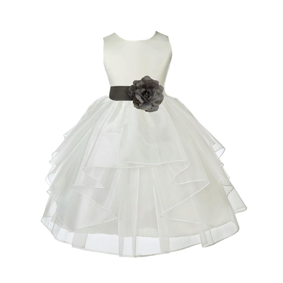 Ekidsbridal Ivory Mercury Shimmering Organza Flower Girl Dress Junior Beauty Pageant Mini Bridal Gown Ballroom Dance Recital 4613T 2