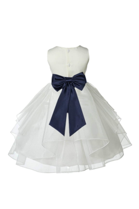 Ivory Midnight Shimmering Organza Flower Girl Dress Junior Beauty Pageant Mini Bridal Gown Ballroom Dance Recital 4613T 10