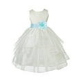 thumbnail image 1 of Ekidsbridal Ivory Mint Shimmering Organza Flower Girl Dresses for Toddlers Junior Bridesmaid Beauty Pageant Christening Gown 4613S M, 1 of 3