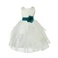 thumbnail image 1 of Ekidsbridal Ivory Oasis Shimmering Organza Flower Girl Dress Junior Beauty Pageant Mini Bridal Gown Ballroom Dance Recital 4613T M, 1 of 2