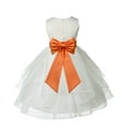 thumbnail image 1 of Ekidsbridal Ivory Orange Shimmering Organza Flower Girl Dress Junior Beauty Pageant Mini Bridal Gown Ballroom Dance Recital 4613T 2, 1 of 3