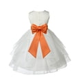 thumbnail image 1 of Ekidsbridal Ivory Orange Shimmering Organza Flower Girl Dress Junior Beauty Pageant Mini Bridal Gown Ballroom Dance Recital 4613T M, 1 of 3