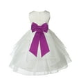 thumbnail image 1 of Ekidsbridal Ivory Raspberry Shimmering Organza Flower Girl Dress Junior Beauty Pageant Mini Bridal Gown Ballroom Dance Recital 4613T 8, 1 of 3