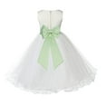 thumbnail image 1 of Ekidsbridal Ivory Rattail Edge Tulle Flower Girl Dress Communion Baptism Gown for Christening Wedding Reception Formal Photoshoot 829T 12, 1 of 2