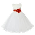 thumbnail image 1 of Ekidsbridal Ivory Rattail Edge Tulle Flower Girl Dress Communion Baptism Gown for Christening Wedding Reception Formal Photoshoot 829T M, 1 of 2