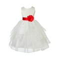 thumbnail image 1 of Ekidsbridal Ivory Red Shimmering Organza Flower Girl Dress Junior Beauty Pageant Mini Bridal Gown Ballroom Dance Recital 4613T 8, 1 of 2