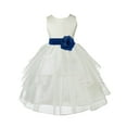 thumbnail image 1 of Ekidsbridal Ivory Royal Blue Shimmering Organza Flower Girl Dress Junior Beauty Pageant Mini Bridal Gown Ballroom Dance Recital 4613T 8, 1 of 2