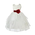 thumbnail image 1 of Ekidsbridal Ivory Satin Shimmering Organza Formal Flower Girl Dresses Junior Bridesmaid Pageant Pretty Princess Ballroom Gown 4613S M, 1 of 2