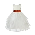 thumbnail image 1 of Ekidsbridal Ivory Shimmering Organza Sequin Sash Flower Girl Dresses Junior Pageant Pretty Princess Father Daughter Dance Recital Gown 4613mh S, 1 of 2