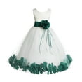 thumbnail image 1 of Ekidsbridal Ivory Tulle Floral Rose Petals Flower Girl Dress Communion Baptism Ceremonial Gown Formal Photoshoot 007 10, 1 of 3