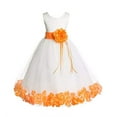 thumbnail image 1 of Ekidsbridal Ivory Tulle Floral Rose Petals Flower Girl Dress Communion Baptism Ceremonial Gown Formal Photoshoot 007 12, 1 of 3
