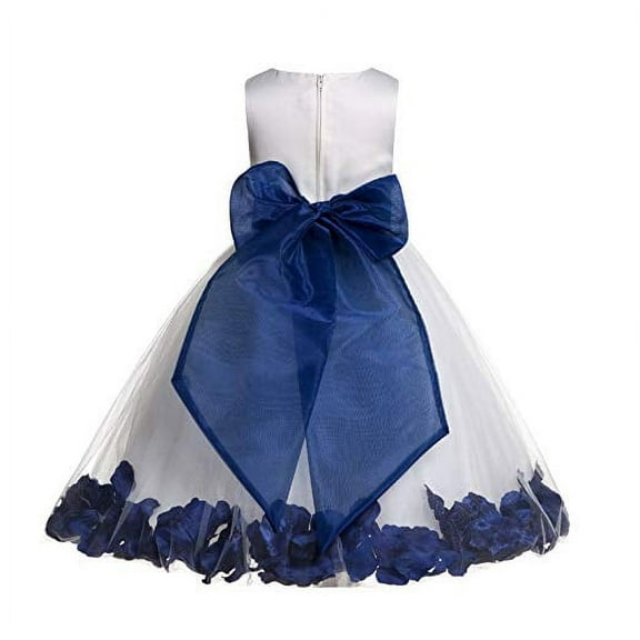 Ekidsbridal Ivory Tulle Floral Rose Petals Flower Girl Dress Communion Baptism Ceremonial Gown Formal Photoshoot 007 12