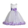 thumbnail image 1 of Ekidsbridal Ivory Tulle Floral Rose Petals Flower Girl Dress Communion Baptism Ceremonial Gown Formal Photoshoot 007 16, 1 of 3