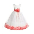 thumbnail image 1 of Ekidsbridal Ivory Tulle Floral Rose Petals Flower Girl Dress Communion Baptism Ceremonial Gown Formal Photoshoot 007 2, 1 of 2