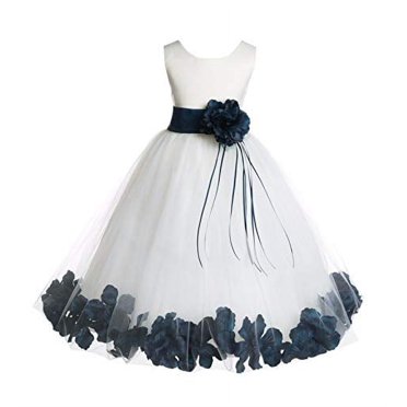 Ekidsbridal Floral Lace Heart Cutout Flower Girl Dress - First Communion Or Pageant Gown (Style 172R)