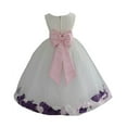 thumbnail image 1 of Ekidsbridal Ivory Tulle Multi-Colored Mixed Rose Petals Flower Girl Dress Wedding Pageant Birthday Party Baptism Junior Bridesmaid Communion 302T S, 1 of 2