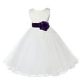 thumbnail image 1 of Ekidsbridal Ivory Tulle Rattail Edge Flower Girl Dress Pageant Ballroom Gown Junior Bridesmaid Baptism Communion 829S 12, 1 of 2