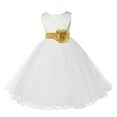 thumbnail image 1 of Ekidsbridal Ivory Tulle Rattail Edge Flower Girl Dress Pageant Ballroom Gown Junior Bridesmaid Baptism Communion 829S 4, 1 of 2