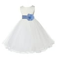 thumbnail image 1 of Ekidsbridal Ivory Tulle Rattail Edge Flower Girl Dress Pageant Ballroom Gown Junior Bridesmaid Baptism Communion 829S 8, 1 of 2