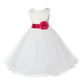 thumbnail image 1 of Ekidsbridal Ivory Tulle Rattail Edge Flower Girl Dress for Toddlers Birthday Party Formal Elegant Gown Ballroom Dance Recital 829S 10, 1 of 3