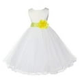 thumbnail image 1 of Ekidsbridal Ivory Tulle Rattail Edge Flower Girl Dress for Toddlers Birthday Party Formal Elegant Gown Ballroom Dance Recital 829S 12, 1 of 3