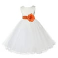 thumbnail image 1 of Ekidsbridal Ivory Tulle Rattail Edge Flower Girl Dress for Toddlers Birthday Party Formal Elegant Gown Ballroom Dance Recital 829S 2, 1 of 2