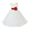 thumbnail image 1 of Ekidsbridal Ivory Tulle Rattail Edge Flower Girl Dresses Formal Evening Gown Christening Communion Baptism Photoshoot Wedding 829T M, 1 of 2