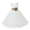 thumbnail image 1 of Ekidsbridal Ivory Tulle Rattail Edge Flower Girl Dresses Formal Evening Gown Christening Communion Baptism Photoshoot Wedding 829T S, 1 of 2