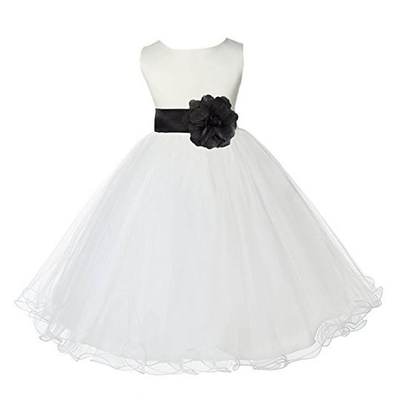 Ekidsbridal Ivory Tulle Rattail Edge Flower Girl Dresses Pretty Princess Ballroom Father Daughter Dance Gown Christening 829T 2