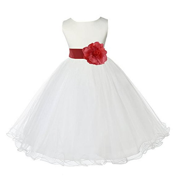 Ekidsbridal Ivory Tulle Rattail Edge Flower Girl Dresses Pretty Princess Ballroom Father Daughter Dance Gown Christening 829T 6