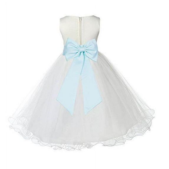 Ekidsbridal Ivory Tulle Rattail Edge Flower Girl Dresses Pretty Princess Ballroom Father Daughter Dance Gown Christening 829T S