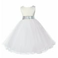 thumbnail image 1 of Ekidsbridal Ivory Tulle Rattail Edge Sequin Sash Flower Girl Dress Birthday Party Formal Evening Pretty Princess Mini Bridal Gown 829mh 2, 1 of 2