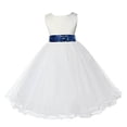thumbnail image 1 of Ekidsbridal Ivory Tulle Rattail Edge Sequin Sash Flower Girl Dresses Christening Pageant Gown Birthday Party Baptism 829mh 2, 1 of 2