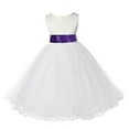 thumbnail image 1 of Ekidsbridal Ivory Tulle Rattail Edge Sequin Sash Flower Girl Dresses Christening Pageant Gown Birthday Party Baptism 829mh S, 1 of 2