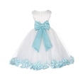 thumbnail image 1 of Ekidsbridal Ivory Tulle Rose Petals Flower Girl Dresses Wedding Pageant Ball Gown Birthday Party Easter Summer 302T 10, 1 of 3