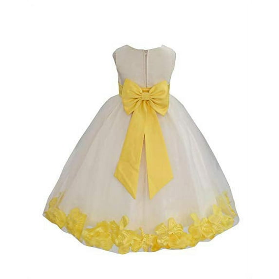 Ekidsbridal Ivory Tulle Rose Petals Flower Girl Dresses Wedding Pageant Ball Gown Birthday Party Easter Summer 302T 12