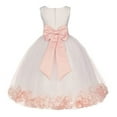 thumbnail image 1 of Ekidsbridal Ivory Tulle Rose Petals Flower Girl Dresses Wedding Pageant Ball Gown Birthday Party Easter Summer 302T 14, 1 of 3
