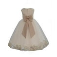 thumbnail image 1 of Ekidsbridal Ivory Tulle Rose Petals Flower Girl Dresses Wedding Pageant Ball Gown Birthday Party Easter Summer 302T 14, 1 of 3