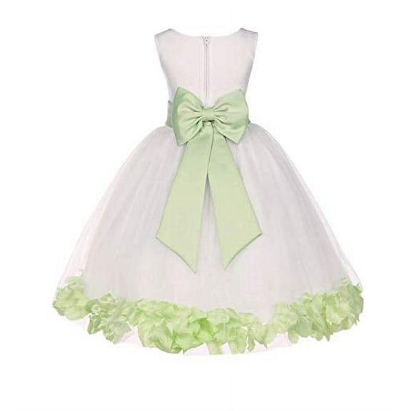 Ekidsbridal Ivory Tulle Rose Petals Flower Girl Dresses Wedding Pageant Ball Gown Birthday Party Easter Summer 302T 14