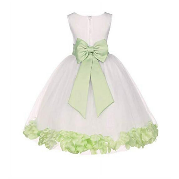 Ekidsbridal Ivory Tulle Rose Petals Flower Girl Dresses Wedding Pageant Ball Gown Birthday Party Easter Summer 302T 16