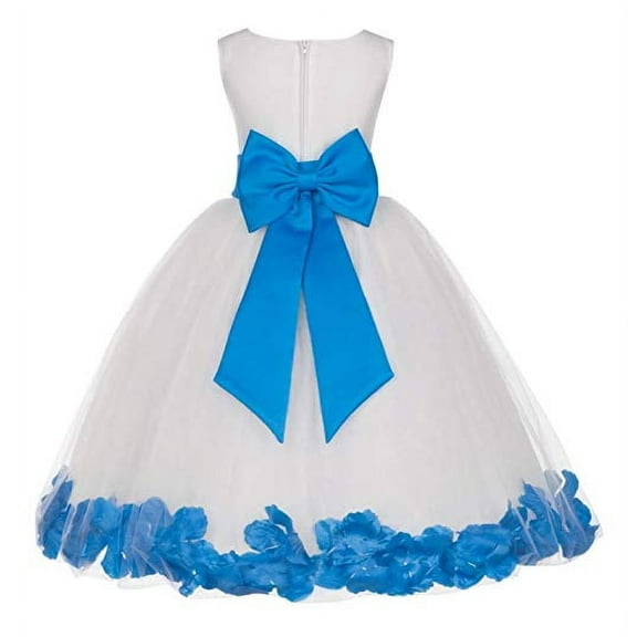 Ekidsbridal Ivory Tulle Rose Petals Flower Girl Dresses Wedding Pageant Ball Gown Birthday Party Easter Summer 302T 4