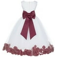 thumbnail image 1 of Ekidsbridal Ivory Tulle Rose Petals Flower Girl Dresses Wedding Pageant Ball Gown Birthday Party Easter Summer 302T 6, 1 of 3