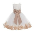 thumbnail image 1 of Ekidsbridal Ivory Tulle Rose Petals Flower Girl Dresses Wedding Pageant Ball Gown Birthday Party Easter Summer 302T 6, 1 of 3