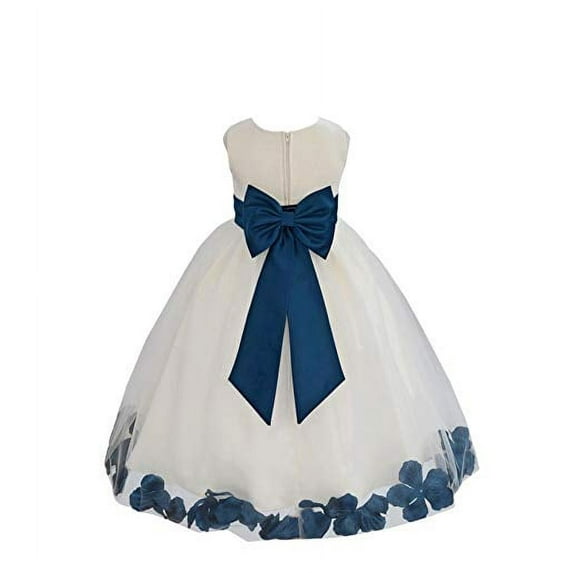 Ekidsbridal Ivory Tulle Rose Petals Flower Girl Dresses Wedding Pageant Ball Gown Birthday Party Easter Summer 302T 6