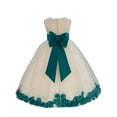 thumbnail image 1 of Ekidsbridal Ivory Tulle Rose Petals Flower Girl Dresses Wedding Pageant Ball Gown Birthday Party Easter Summer 302T M, 1 of 3