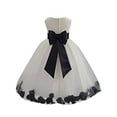 thumbnail image 1 of Ekidsbridal Ivory Tulle Rose Petals Junior Flower Girl Dress Pageant Mini Bridal Gown Christening Formal Evening Wedding 302T S, 1 of 2
