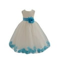 thumbnail image 1 of Ekidsbridal Ivory Tulle Rose Petals Formal Flower Girl Dresses Junior Bridesmaid Photoshoot Evening Gown Graduation Ceremony 302S 10, 1 of 2